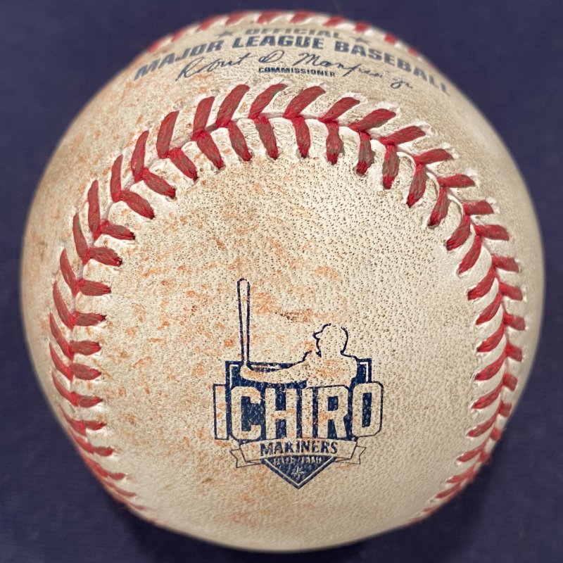 MLB Official Game Ball 2022 Rawlings Seattle Mariners Ichiro Suzuki Mariners Hall of Fame Official Ball Game-Used. Major League Baseball Rawlings ROMLB Official Game Balls OfficialGameBalls.com MLB All-Star Game World Series commemorative logo ball special event baseballs logoballs on-field logo Rawlings Inaugural Final Anniversary Game National American League NL AL RO-N RO-A ONL OAL BigLeagueBaseballs.com Big League Baseballs. NLDS ALDS NLCS ALCS Wildcard Division Championship Series Playoff Games OMLB.