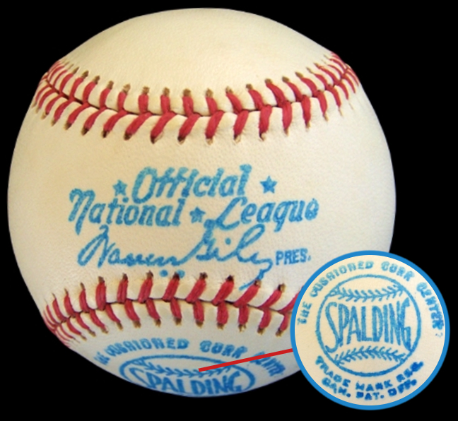 Foreign Leagues 1960s Spalding National League Made in Canada Warren Giles Blue Stamped Ball