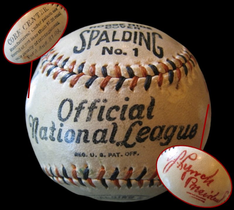 MLB 1912-1913 Spalding National League Thomas Lynch Official NL Game Baseball. Vintage antique turn of the century early 20th Century baseball. Base ball!