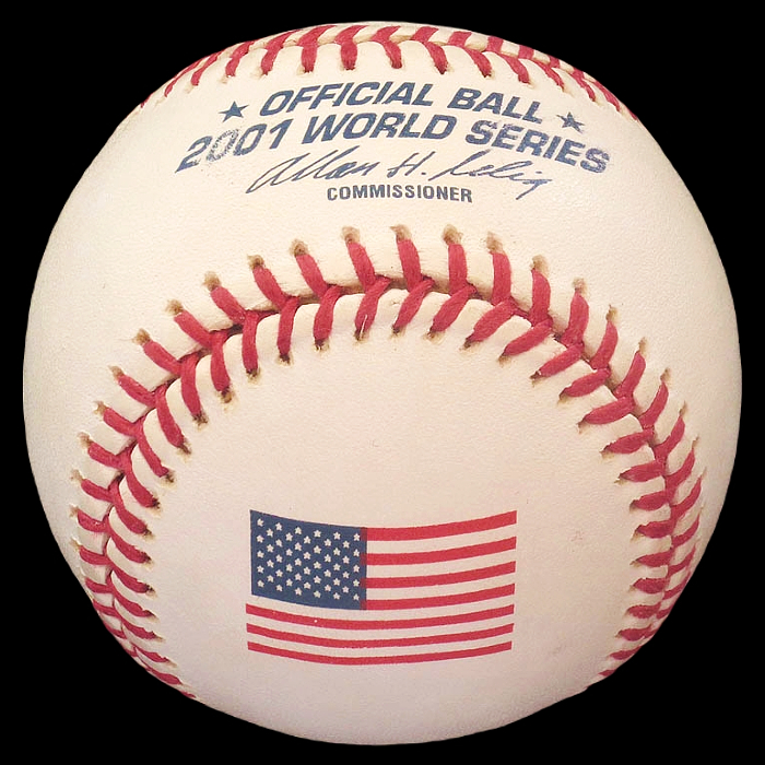 2001 Rawlings World Series Ceremonial 1st Pitch Prototype Baseball US President George Bush Game 1 1st Pitch Model Ball. MLB Prototypes or Miscellaneous.