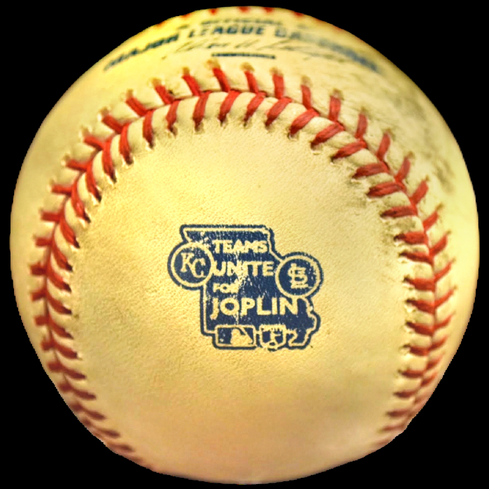 MLB Official Game Ball 2011 Rawlings MLB Baseball Teams Unite for Joplin Game Ball St. Louis Cardinals KC Royals Game-Used. Major League Baseball Rawlings ROMLB Official Game Balls OfficialGameBalls.com MLB All-Star Game World Series commemorative logo ball special event baseballs logoballs on-field Rawlings Inaugural Final Anniversary Game National American League NL AL RO-N RO-A ONL OAL BigLeagueBaseballs.com Big League Baseballs. NLDS ALDS NLCS ALCS Wildcard Division Championship Series Playoff Games OMLB.