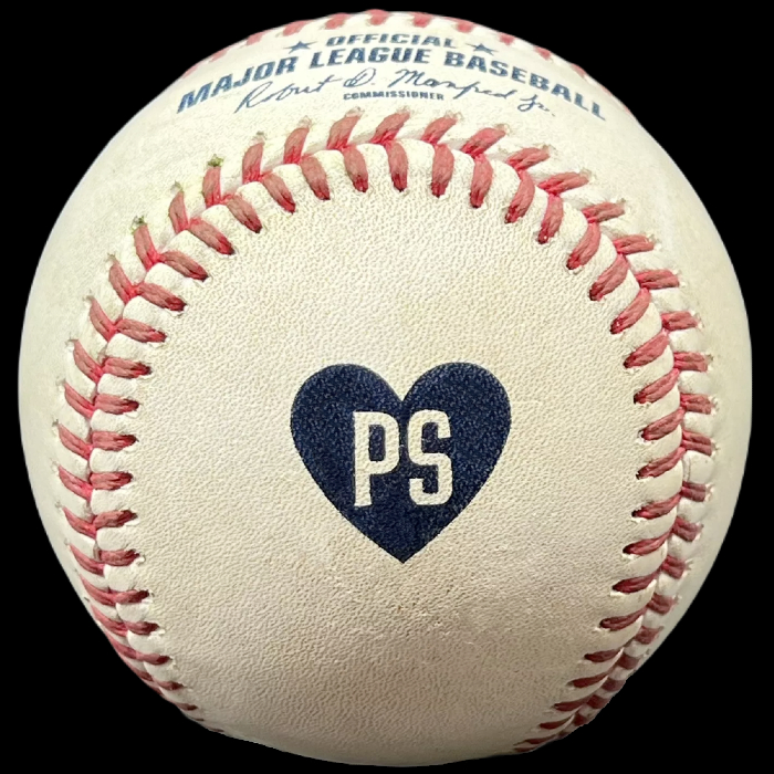 MLB Official Game Ball 2024 Rawlings San Diego Padres Peter Seidler Memorial Game Used Baseball. Official Game Balls OfficialGameBalls.com Major League Baseball ROMLB commemorative special event on-field baseballs logoballs logo ball Rawlings National American League NL AL RO-N RO-A baseball BigLeagueBaseballs.com Big League Baseballs.