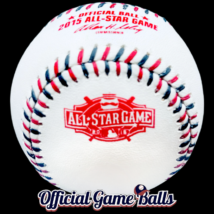 2015 Rawlings Promo MLB All-Star Game Baseball Selig Logo Unveiling Ball Cincinnati Reds. ROMLB-ASG Official Game Ball. Major League Baseball Rawlings ROMLB Official Game Balls OfficialGameBalls.com MLB All-Star Game World Series commemorative logo ball special event baseballs logoballs on-field Rawlings Inaugural Final Anniversary Game National American League NL AL RO-N RO-A ONL OAL BigLeagueBaseballs.com Big League Baseballs. NLDS ALDS NLCS ALCS Wildcard Division Championship Series Playoff Games OMLB.