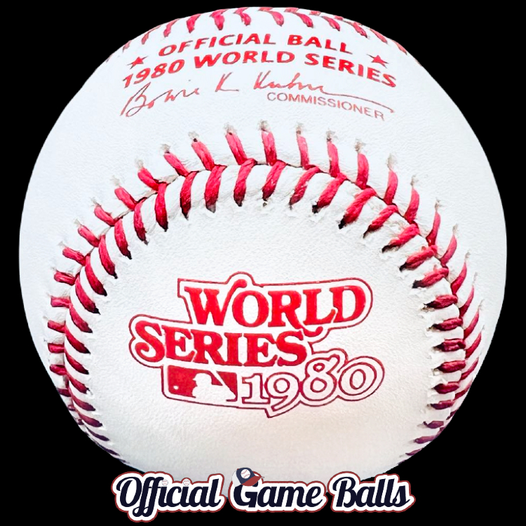 MLB Official Game Balls 1980 Rawlings Reprint MLB World Series Baseball 2000s-Era Ball. Major League ROMLB Official Game Ball commemorative logo ball special event baseballs officialgameballs.com logoballs.