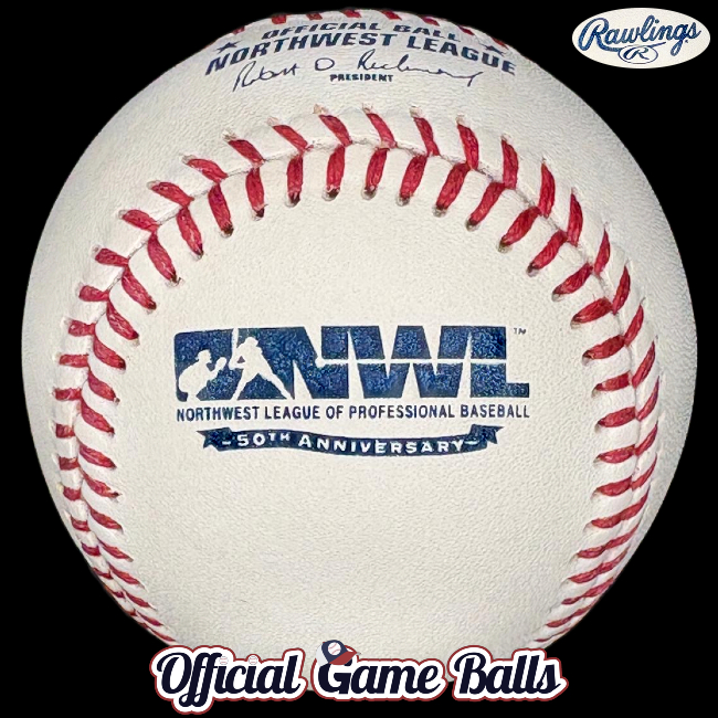 MiLB Official Game Balls 2004 Rawlings NWL Northwest League 50th Anniversary Baseball Minor League Ball. Minor League MiLB Baseballs Official Game Baseballs commemorative logo ball special event baseballs balls. OfficialGameBalls MLB ROMLB.