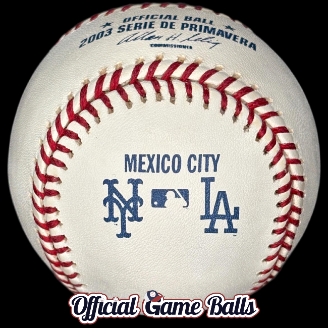 MLB Official Game Balls Baseballs 2003 Rawlings Serie Primavera Mexico Baseball Spring Series Ball Mets & Dodgers. MLB Baseballs Official Major League Baseball Balls ROMLB Official Game Ball OfficialGameBalls commemorative special event logo professional.