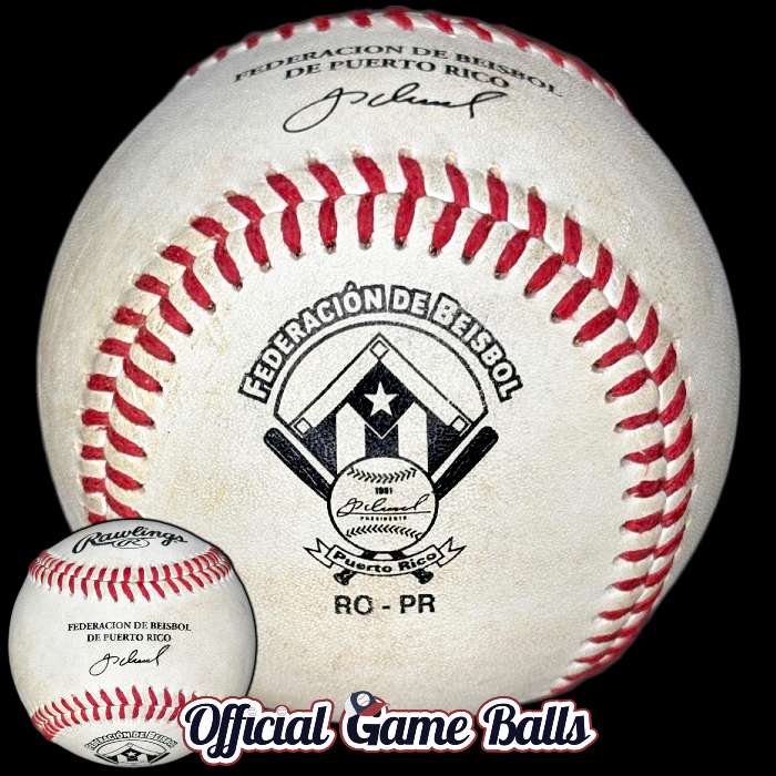 Official Game Balls 2000s Rawlings Puerto Rico Baseball Federation Federacion de Beisbol de Puerto Rico. Professional & Semi-Pro International/Foreign League Official Baseballs Balls Independent Defunct Miscellaneous Leagues Official Game Ball Baseballs standard on-field or commemorative logo ball special event baseballs officialgameballs.