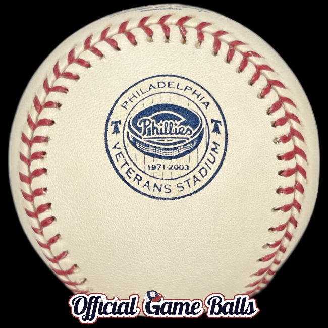 2003 Rawlings Philadelphia Phillies Veterans Stadium Final Season Baseball stamped with a special commemorative logo.