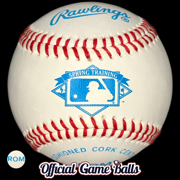 MLB Official Game Balls 1990s Rawlings Major League Baseball Spring Training Ball Cactus Grapefruit Leagues ROM Baseballs. MLB Baseballs Official Major League Baseball Balls ROMLB Official Game Ball OfficialGameBalls commemorative special event logo professional.