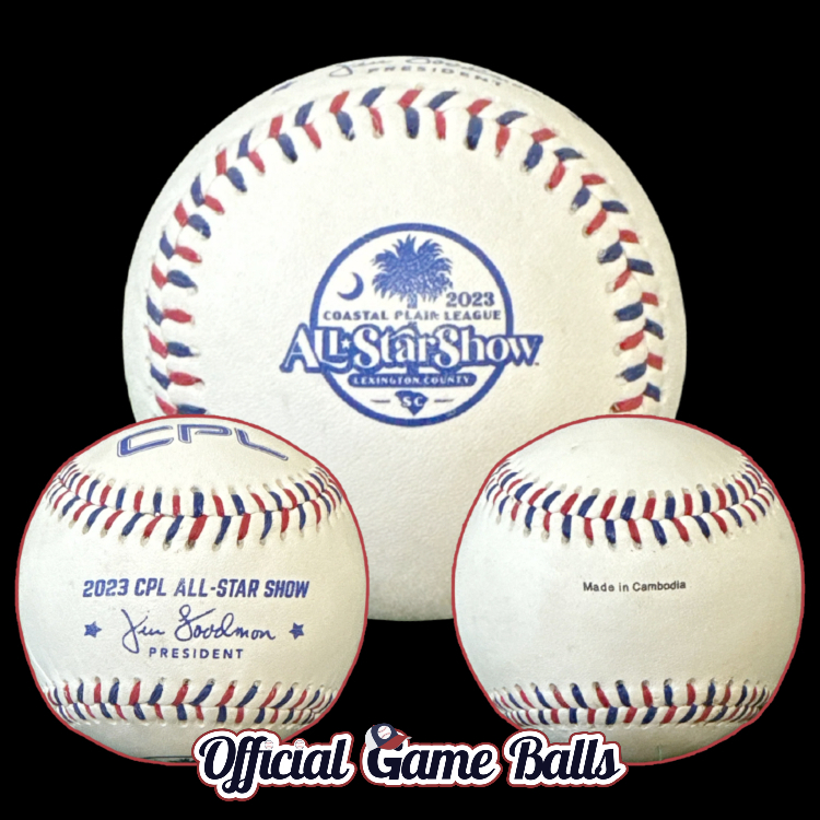 2023 College Summer League Game Ball. CPL NCAA Coastal Plain League All Star Show Baseball