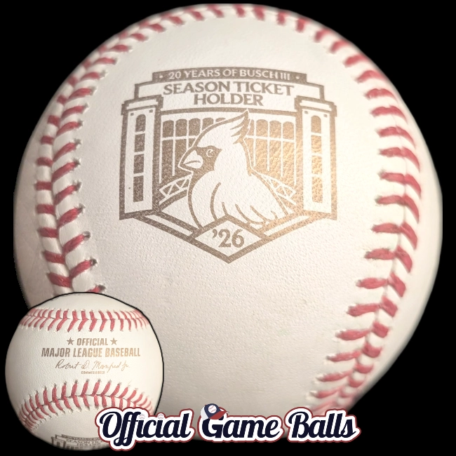2026 Rawlings St Louis Cardinals Busch Stadium 20th Anniversary season ticket holder exclusive batting practice baseball.