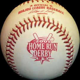MLB 2001 Rawlings All-Star Home Run Derby Seattle No Sponsor Logo Version 2001 Rawlings All-Star Home Run Derby Seattle Safeco Field ball. Rare version without sponsorship.