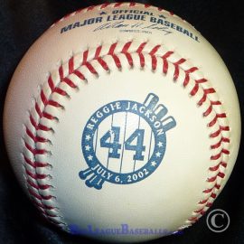 2002 New York Yankees Reggie Jackson Monument Park Day Game Ball MLB 2002 Rawlings New York Yankees Reggie Jackson Monument Park Day Official Game Ball Baseball