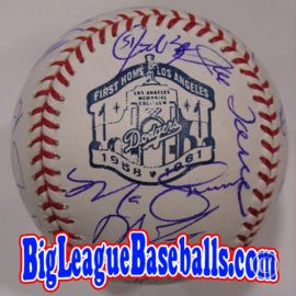 Los Angeles Dodgers Rawlings 2008 Memorial Coliseum 50th Anniversary Baseball. Made a Spring Training Exhibition Game with commemorative "First Home Los Angeles" stamp.