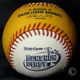 2010 Rawlings All-Star Game Home Run Derby Gold Ball LA Anaheim Angels Stadium Baseball 2010 Rawlings MLB Home Run Derby Gold Ball – Anaheim Baseball