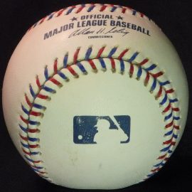 Rawlings MLB official game ball Red and Blue stitched Commissioner All Bud Selig standard MLB batterman logo.