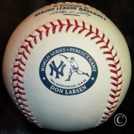 New York Yankees Don Larsen World Series Perfect Game 50th Anniversary official ROMLB-grade 2006 Rawlings leather baseball.