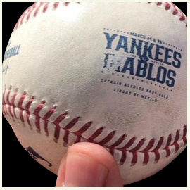 MLB Spring Training 2024 Rawlings Yankees vs Diablos Mexico MLB Manfred Stamped Game Ball
