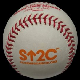 2009–2012 Rawlings Stand Up to Cancer Foundation Baseball Red-Orange Ink-Stamped Baseball MLB Official Selig-Stamped Game Ball.
