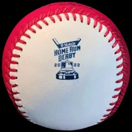 2022 Rawlings All-Star Home Run Derby Magenta Bonus Ball Moneyball Baseball Los Angeles Dodgers 2022 Rawlings All-Star Home Run Derby Baseball Los Angeles Dodgers All-Star logo event ball.