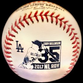 2017 Rawlings Baseball made to commemorate National League Rookie of the Year Cody Bellinger of the Dodgers
