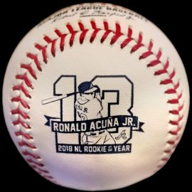 2018 Rawlings Baseball Atlanta Braves Ronald Acuna Jr. NL Rookie of the Year Ball National League ROY