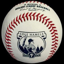 MLB Official Promo Game Ball 2024 Philadelphia Phillies Cole Hamels Retirement Ceremony Baseball.