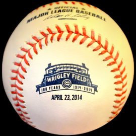 MLB Official Game Ball 2014 Rawlings Chicago Cubs Wrigley Field 100th Anniversary Game Baseball Dated Baseball.