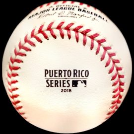 2018 Rawlings Baseball MLB Puerto Rico Series Ball San Juan Minnesota Twins Cleveland Indians Hiram Bithorn Stadium MLB Official Game Ball 2018 Rawlings Baseball MLB Puerto Rico Series San Juan Minnesota Twins Cleveland Indians Hiram Bithorn Stadium.