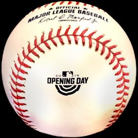 2019 Rawlings MLB Opening Day The 2019 Rawlings MLB Opening Day Baseball. An official ROMLB leather on-field leather ball for Major League gameplay.
