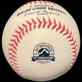 MLB Official Game Ball 2021 Rawlings Baseball Salt River Fields at Talking Stick 10th Anniversary Ball Diamondbacks Rockies Spring Training Games.