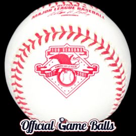 2001 Rawlings American League 100th Anniversary Opening Day Ball MLB Official Game Balls 2001 Rawlings Major League Baseball American League 100th Anniversary MLB AL Ball. The ROMLB Official Game Ball