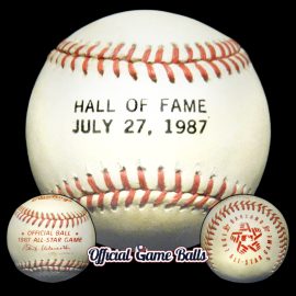 1987 Rawlings MLB Hall of Fame Game Ball (1988 MLB ASG Ball) 1987 Rawlings All-Star Game Ball used in the 1987 MLB National Baseball Hall of Fame Game. Contains an added hand stamp with game date.