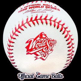 1998 Rawlings MLB World Series Baseball ROMLB-WS Ball Rawlings MLB Official Game Ball for the 1998 World Series Baseball. Red stamped commemorative logo.