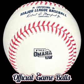 2019 Rawlings MLB in Omaha Tigers vs. KC Royals Official Game Ball MLB Official Game Balls 2019 Rawlings MLB in Omaha Baseball Detroit Kansas City ROMLB Ball On-Field Version.