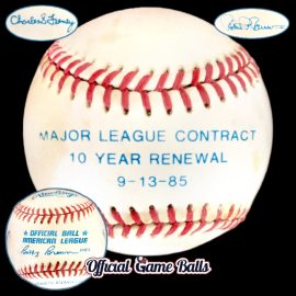 1985 Rawlings AL Baseball MLB 10-Year Contract Renewal Ball American League RO-A