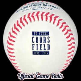 MLB Official Rawlings Game Ball made for the 2025 Colorado Rockies Coors Field 30 Years anniversary celebration series.