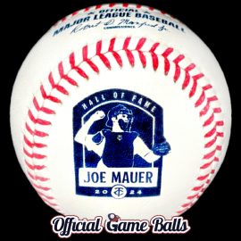 2024 Rawlings Minnesota Twins Baseball Joe Mauer Hall of Fame Induction Game Commemorative Ball.