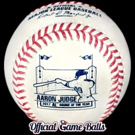 2017 NY Yankees Aaron Judge AL Rookie of the Year Ball (Retail Only) MLB Official Promo Balls 2017 Rawlings NY Yankees Aaron Judge Baseball AL Rookie of the Year ROY Ball.