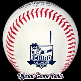Commemorative MLB Official 2025 Rawlings Seattle Mariners Ichiro Suzuki baseball. With special HOF celebration logo for Ichiro.