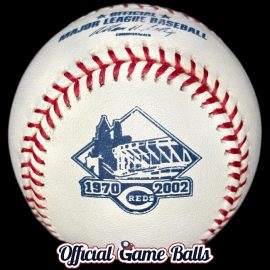 Official Major League Balls 2002 Rawlings Cincinnati Reds Baseball Riverfront Stadium Last Season Final Game Ball.