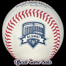 2025 Rawlings New York Mets Alumni Classic Game Baseball with commemorative logo for Mets Alumni.
