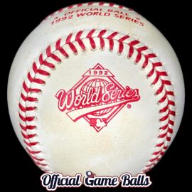 1992 Rawlings MLB World Series Baseball Toronto Atlanta ROMLB-WS Ball. MLB Official Game Balls 1992 Rawlings MLB World Series Baseball Toronto Atlanta.