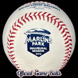 MLB Official Game Balls 2012 Rawlings Miami Marlins Park Baseball Inaugural Season Ball Version 2 Large Logo.