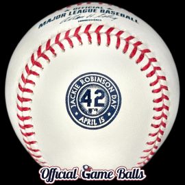 2010 Canceled or Sample MLB JRD Ball, ROMLB Official Game Model Ball Rawlings MLB Jackie Robinson Day Baseball 42 Logo JRD Ball.