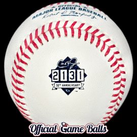 2025 Baltimore Orioles Cal Ripken 2131 Record 30th Anniversary Game Ball A baseball with a special event logo for the Baltimore Orioles Cal Ripken Streak Record 30th anniversary celebration event.
