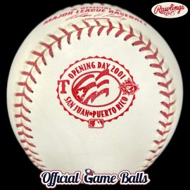 2001 Rawlings MLB Opening Day Game Baseball San Juan Puerto Rico Ball MLB Official Game Balls 2001 Rawlings MLB Opening Day Game Baseball San Juan Puerto Rico Ball.