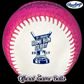 2017 Rawlings MLB All-Star Game Home Run Derby Magenta Baseball Bonus HR Ball MoneyBall 2017 Rawlings MLB Home Run Derby Magenta-colored leather game-model ball.