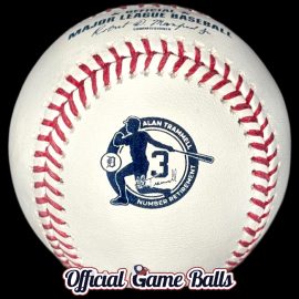 2018 Rawlings Detroit Tigers Baseball Alan Trammell Number 3 Retirement commemorative ROMLB-grade leather baseball.
