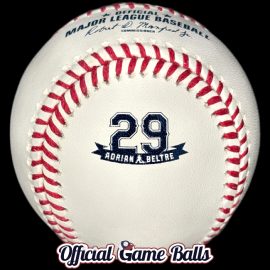 2019 Rawlings Texas Rangers Baseball Adrian Beltre Number 29 Retirement Ball. Retail only large logo version.